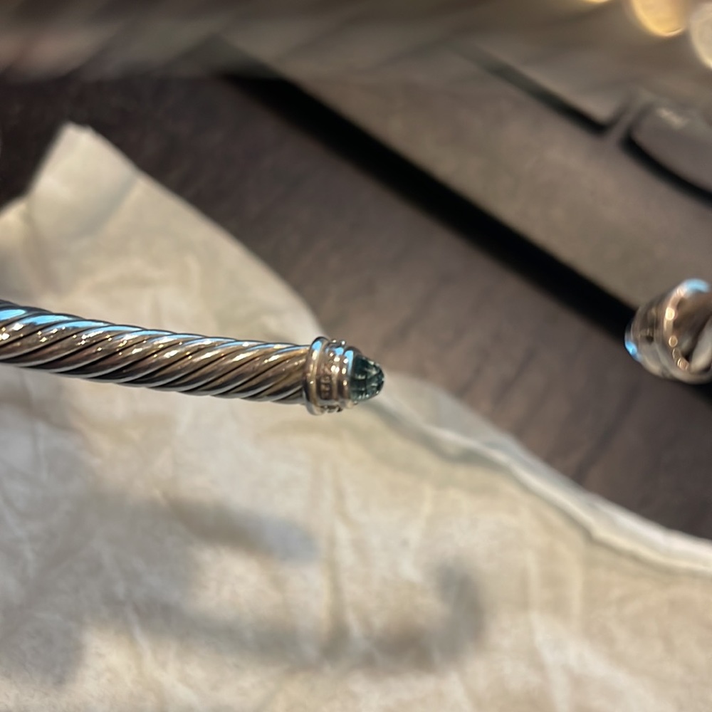 David Yurman Cable Classic Collection Bracelet with Blue Topaz and Diamonds - Picture 5 of 5